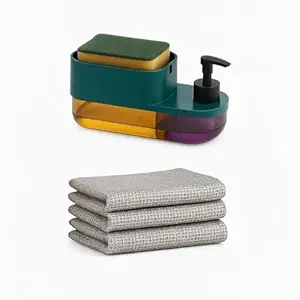 RERANT Plastic 3 in 1 Soap Pump Dispenser for Kitchen Sink Countertop