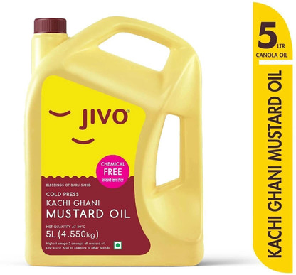 JIVO Cold Pressed Pure Cooking Mustard Oil Can (5 L)