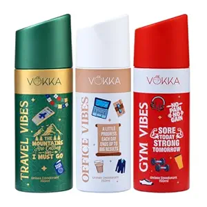 Vokka Vibes Deodorant Combo Pack | Gym Vibes, Office Vibes, Travel Vibes