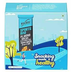 RiteBite 4g Protein Bar, Sport Bar | With Almond, Mocha Electrolytes & Oats