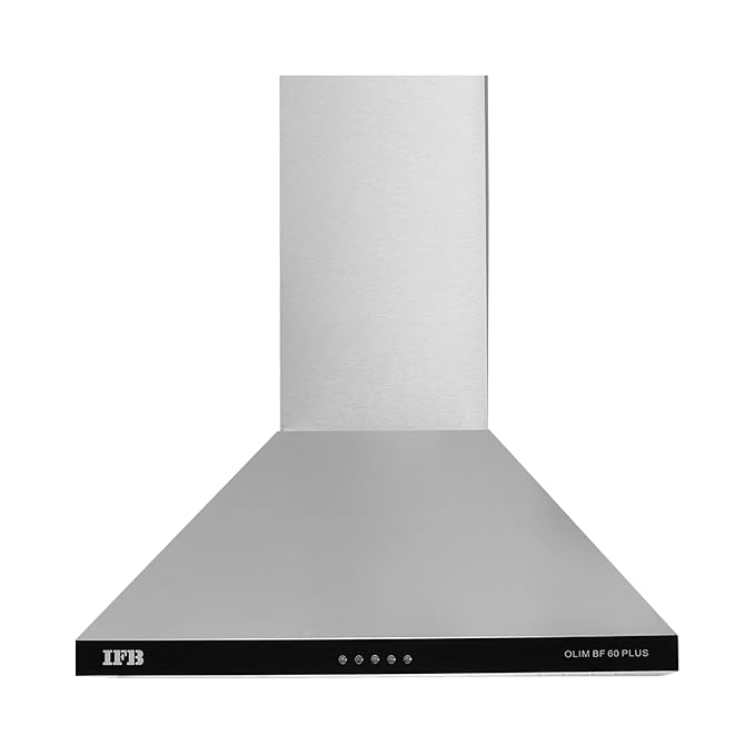 IFB 60 cm 960 m/HR Pyramid Kitchen Chimney (COOKER HOOD OLIM BF-60 Plus, 2 Baffle Filters, Silver)