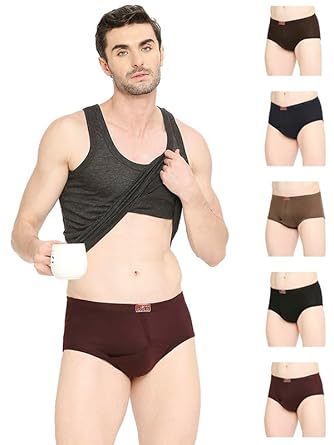 VIP Men's Cotton Solid (Pack of 6) (Brief Assorted)