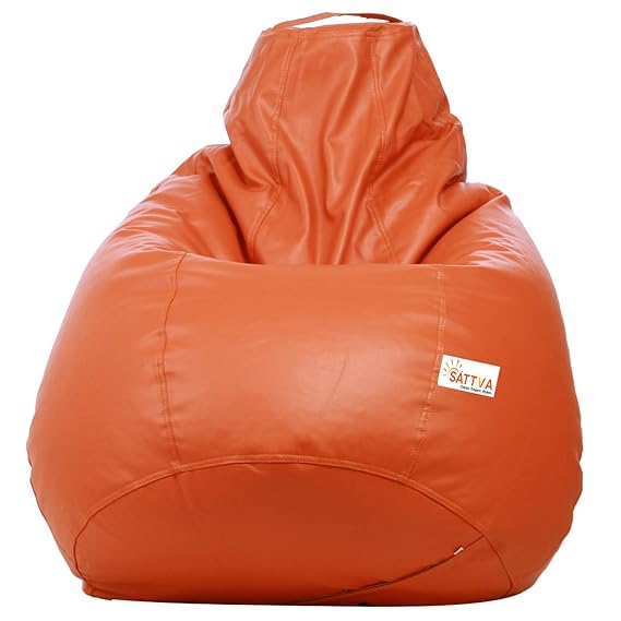 Sattva Classic Teardrop Shape Bean Bag Cover Without Beans XXXL Size - Orange