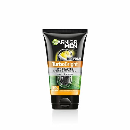 Garnier Men, Face Wash, TurboBright Double Action, 100 g