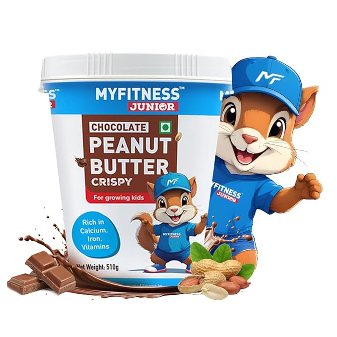 MYFITNESS Peanut Butter Junior Chocolate Spread Crispy 510g for Kids & Teens