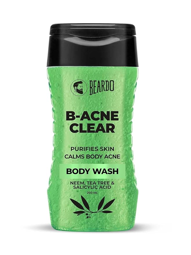 Beardo Body Acne Clear Body Wash for Men 200 ml | With Neem, Tea Tree and Salicylic Acid