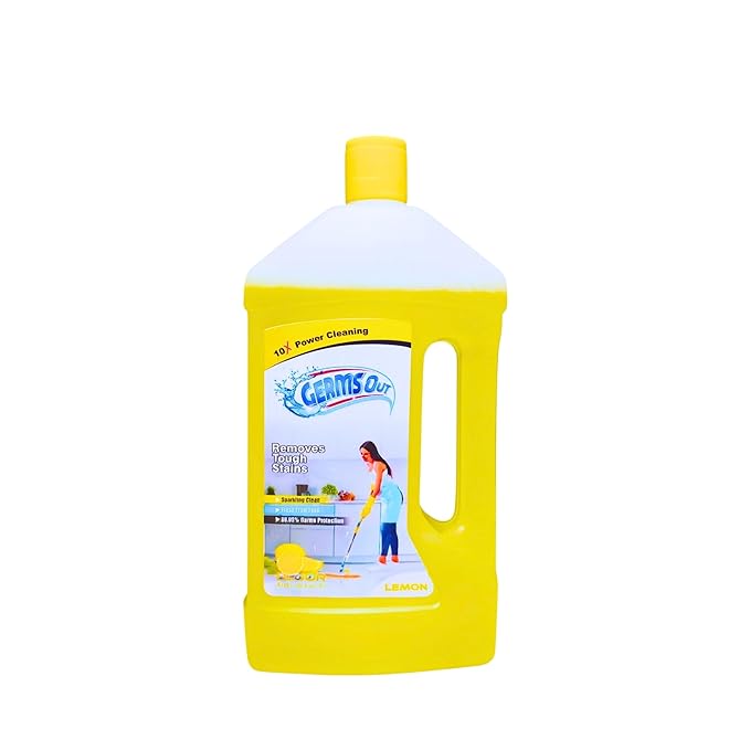 Germs Out Lemon Scent Floor Cleaner, 1 Litre, Sparkling Clean