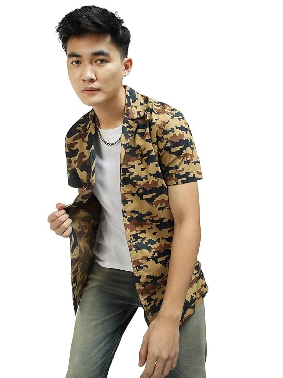 JACK & JONES Men's Cotton Camouflage Regular Fit Shirt