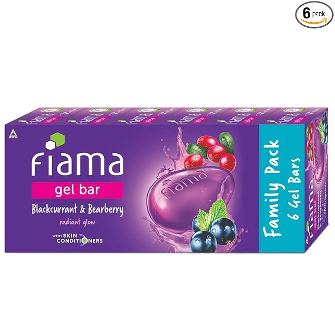 Fiama Gel Bar Blackcurrant And Bearberry, With Skin Conditioners For Moisturized, Radiant & Glowing Skin, 750g