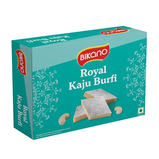 Bikano Royal Kaju Burfi Premium Indian Sweet | Rich & Creamy Cashew Fudge | Festive & Gifting Delight 200g