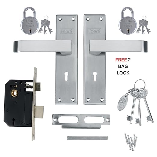 Foora Luxury Mortise Lock Set - 6 Lever Mechanism, High-Security, SS Matt Finish