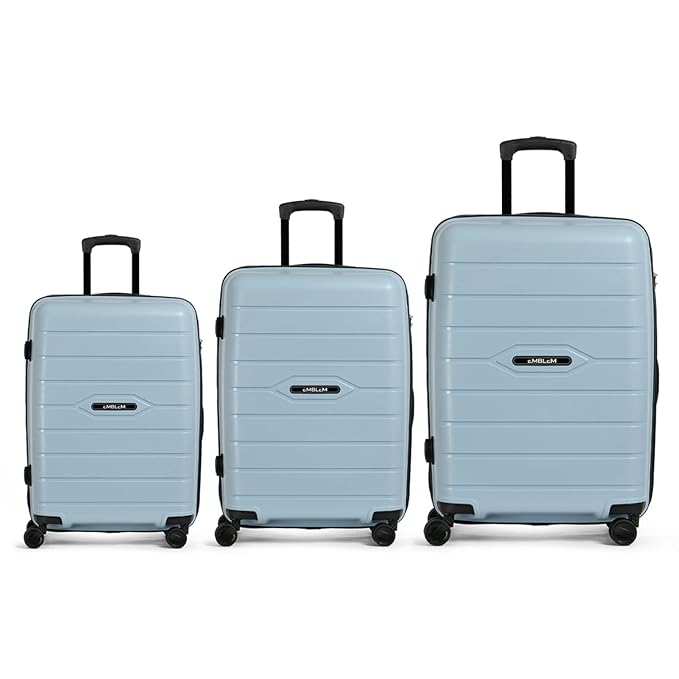 Emblem Gypsy Set of 3 Hard Case Trolley Bag for Travel Sky Blue