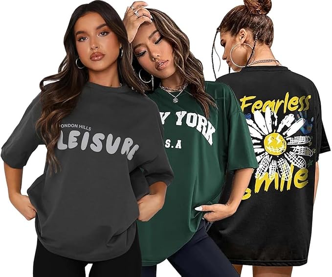 London Hills Women's Oversized T-Shirt with Printed Design