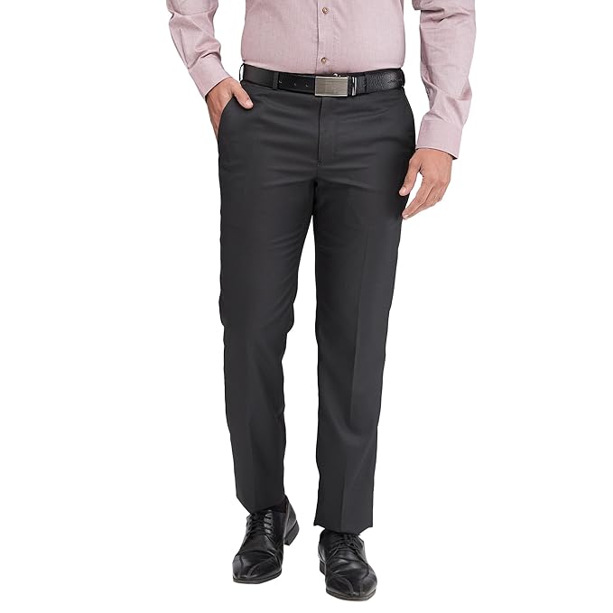 Park Avenue Men's Mid Rise Regular Fit Stripe Pattern Poly Viscose Blend