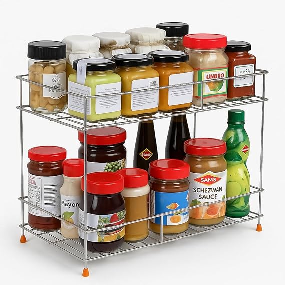 CHHAAP 2-Tier Stainless Steel Kitchen Storage Spice Rack Organizer
