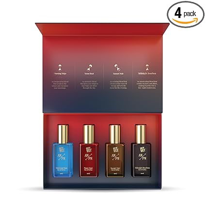 Set Wet AM/PM Gift Set 4x20 ml Premium Scent with Long Lasting Fragrance Perfume - 80 ml (For Men)