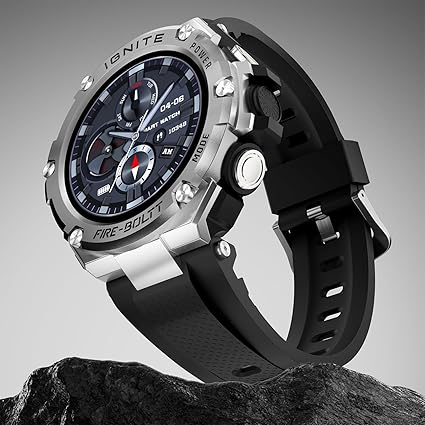 Fire-Boltt Assault Rugged Smartwatch – 1.5" HD Display, Bluetooth Calling, 600mAh Battery, Compass, Heart Rate & SpO2 Monitoring, 7-10 Days Battery Life, Heavy Metal Sports Design