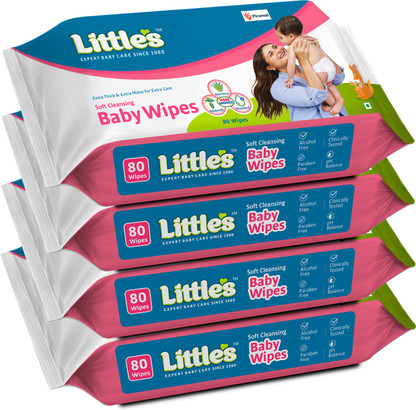 Little's Soft Cleansing Baby Wipes with Aloe Vera, Jojoba Oil and Vitamin E (320 Wipes)