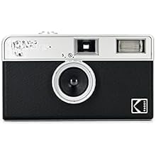 Half Frame 35mm Film Camera Reusable, Focus-Free, Lightweight, Built-in Flash, Easy-to-Use (Black) (Film & Battery Not Included)