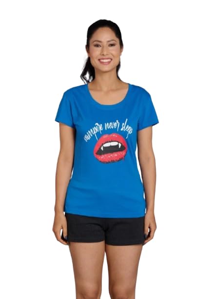 Go Devil Women's Casual Printed Round Neck Oversized Drop Shoulder Style T Shirt