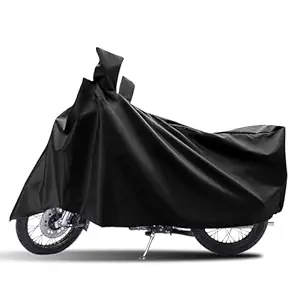 CABIUS Universal Motorcycle Cover, UV Protection, Dustproof Bike Body Cover for Two Wheeler, Scooter, Bike, Scooty, Activa, Motorcycle (Black)