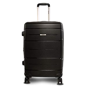 AGARO Venue Hard-Sided Polypropylene Check-in Luggage (24 Inch Suitcase) Black