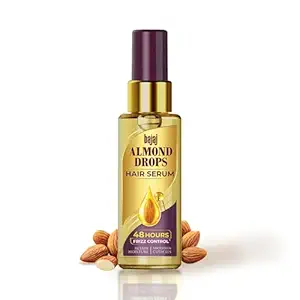 Bajaj Almond Drops Hair Serum 50 ml, Contains Almond Oil and Vitamin E Hair Serum For Dry Frizzy Hair, Nourishing Hair Serum