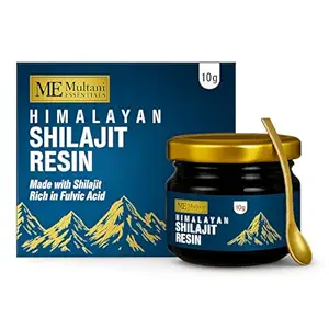 Multani Essentials Himalayan Shilajit Resin 10g with Ashwagandha, Gokhru, Haldi, Safed Musli | Stamina, Energy, and Power | Supports Rejuvenation | More Than 70% Fulvic Acid | 10 gm
