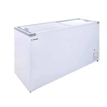 Rockwell 450GT Glass Top Deep Freezer with 1 + 3 Yrs.(Comprehensive Warranty on Cooling Coil), Low Power Consumption