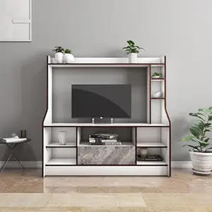 Nilkamal Petra TV Unit|for TVs up to 44 inches |Engineered Wood|Spacious Shelves and Cabinet|Ideal for Living Rooms, Bedrooms, Offices, Entertainment Areas, Lounges, Family Rooms|White/Walnut
