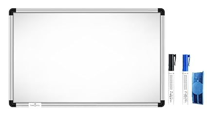Faber-Castell (Non-Magnetic) White Board for Kids, Home & Students with Robust Aluminium Frame | Dry Erase White Marker Board for Writing | 1.5X2 Feet (Pack of 1)