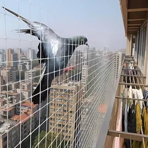 BENAVJI Pigeon Nets for Balconies Anti Bird Control Net, Heavy Duty HDPE Mesh Net for Balconies, White Color Size 4FTX6FT