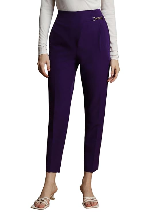 Allen Solly Women's Regular Fit Mid Rise Pants