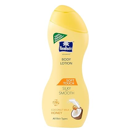 Parachute Advansed Soft Touch Body Lotion for Women & Men, All Skin types, 250ml | Pure Coconut Milk & Honey, 100% Natural, 72h Moisturisation