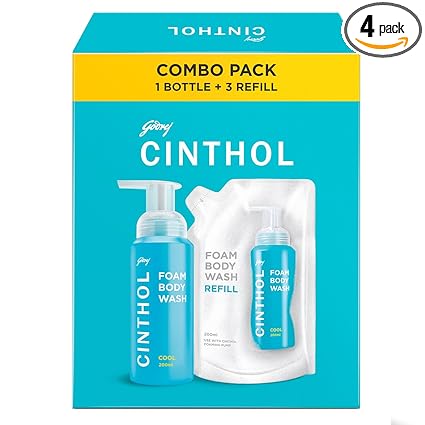 Cinthol Cool Foam Body Wash (800ml) Combo Pack