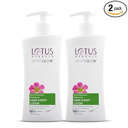 Lotus Herbals Hand & Body Lotion, Moisturizer for Dry Skin, Protects From UVA/UVB Rays, Moisturizer for Women & Men, 400ml + 400ml - BUY 1 GET 1 FREE