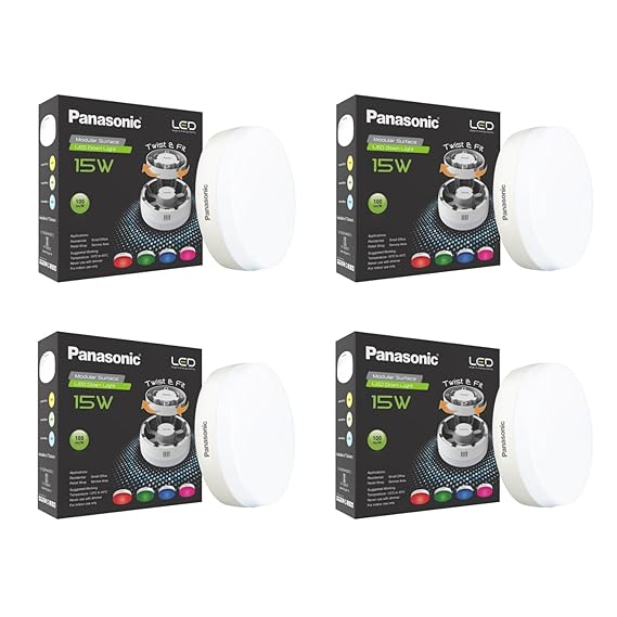 Panasonic PVC 15W LED Round Downlight for Ceiling | Twist & Fit Round LED