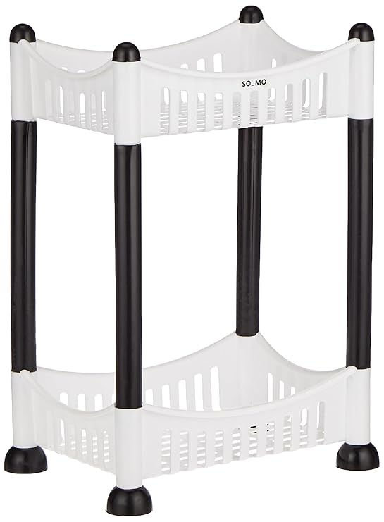 Solimo Plastic Two-Tier Multipurpose Plastic Rack for Kitchen, Living Room, Bathroom