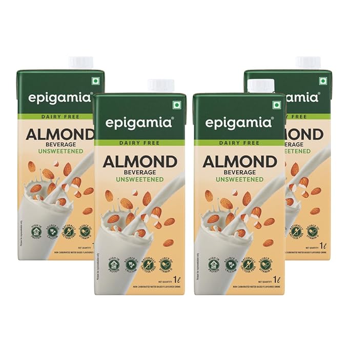 Epigamia Unsweetened Almond Milk - Pack of 4 - Dairy Free Options