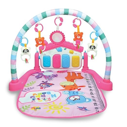 BUMTUM Baby Piano Gym Pink Hut | Play Mat for Gym & Fitness Rack
