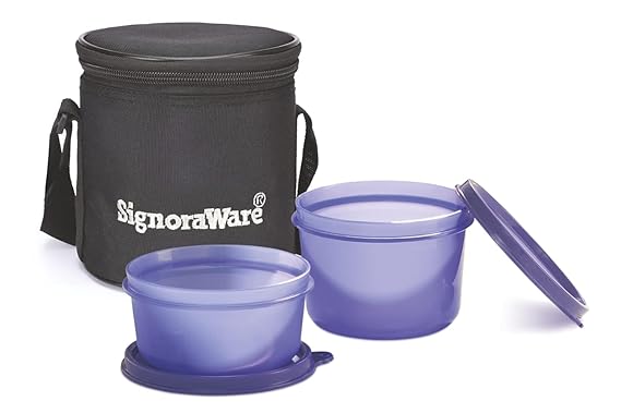 Signoraware Executive Small Lunch Box with Bag, 15cm, Deep Red