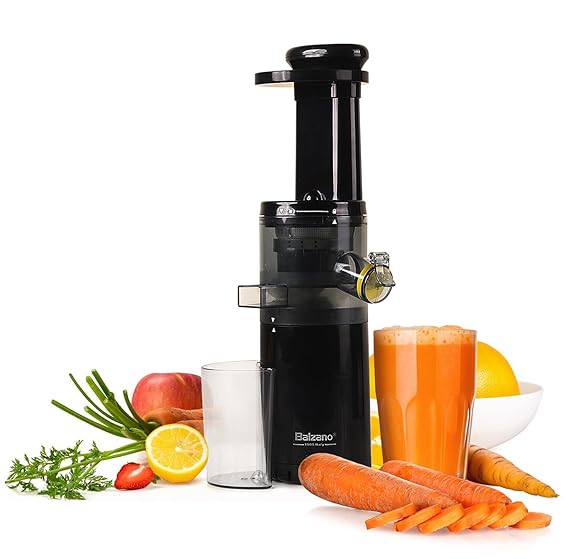 Balzano Cold Press Juicer, Slow Juicer for Fruits & Vegetables, Extract Coconut Milk & Nut Milk Easily, Fruit Juicer Machine, Compact Design, Vegetable Juicer, Black, 100 Watts (Black)