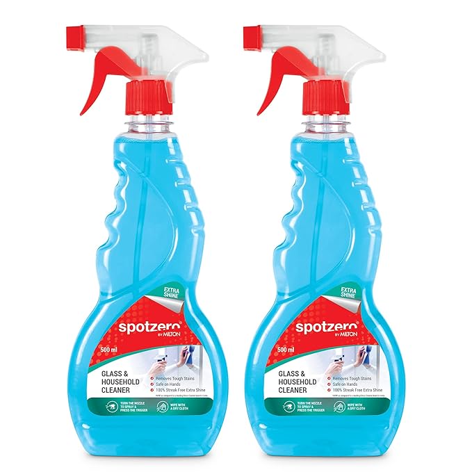 Spotzero By Milton Glass Cleaner Set of 2, 500 ml Each | Remove tough Stains