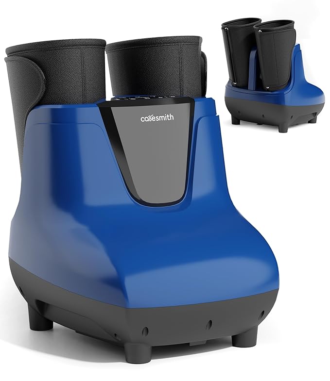 Caresmith Revive Foot & Leg Massager Machine for Pain Relief | 14 Air Bags & 6 Foot Rollers with Infrared Warming | Foot Massager Machine for pain relief