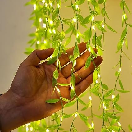 DesiDiya Artificial Leaf Curtain LED String Light, 200 LEDs