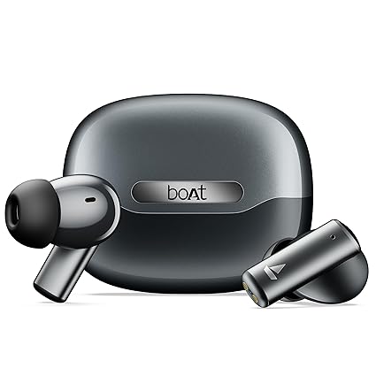 boAt Airdopes Prime 701 ANC (2025 Launch),46dB Hybrid ANC, 50Hr Battery, Real Spatial Audio,Multidevice Connect,App Support, Bluetooth Earbuds, TWS Ear Buds Wireless Earphones with mic (Obsidian Grey)