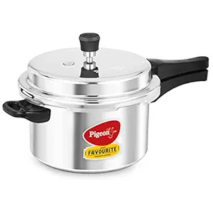 Pigeon by Stovekraft Favourite Non-induction Base Aluminium Outer Lid Pressure Cooker, 5 Litres, Silver