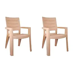Cello Jordan Chair Set of 2 (Brown) Plastic | Strong and Durable