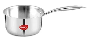 Pigeon Elite Stainless Steel Triply Sauce Pan 18 cm, Gas Stove and Induction Compatible