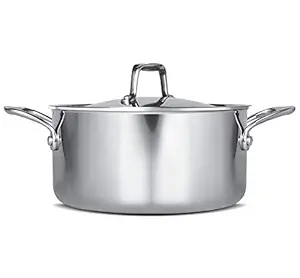MILTON Pro cook Triply Stainless-Steel Casserole Handi/Stock Pot/Biryani Pot with Lid 22 cm, 4 Litre, Cook-N-Serve Bowl, Gas and Induction Friendly, 3 Years Warranty